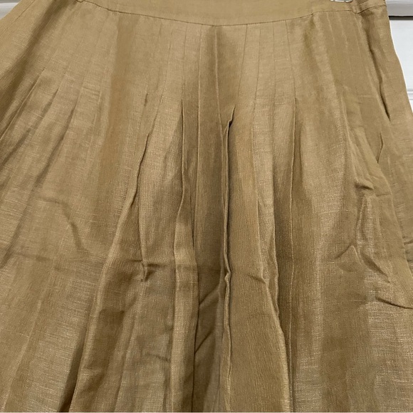 Banana Republic Skirt Womens 4 Golden Tan Linen Silk Blend Lined Career Classic - Picture 3 of 8